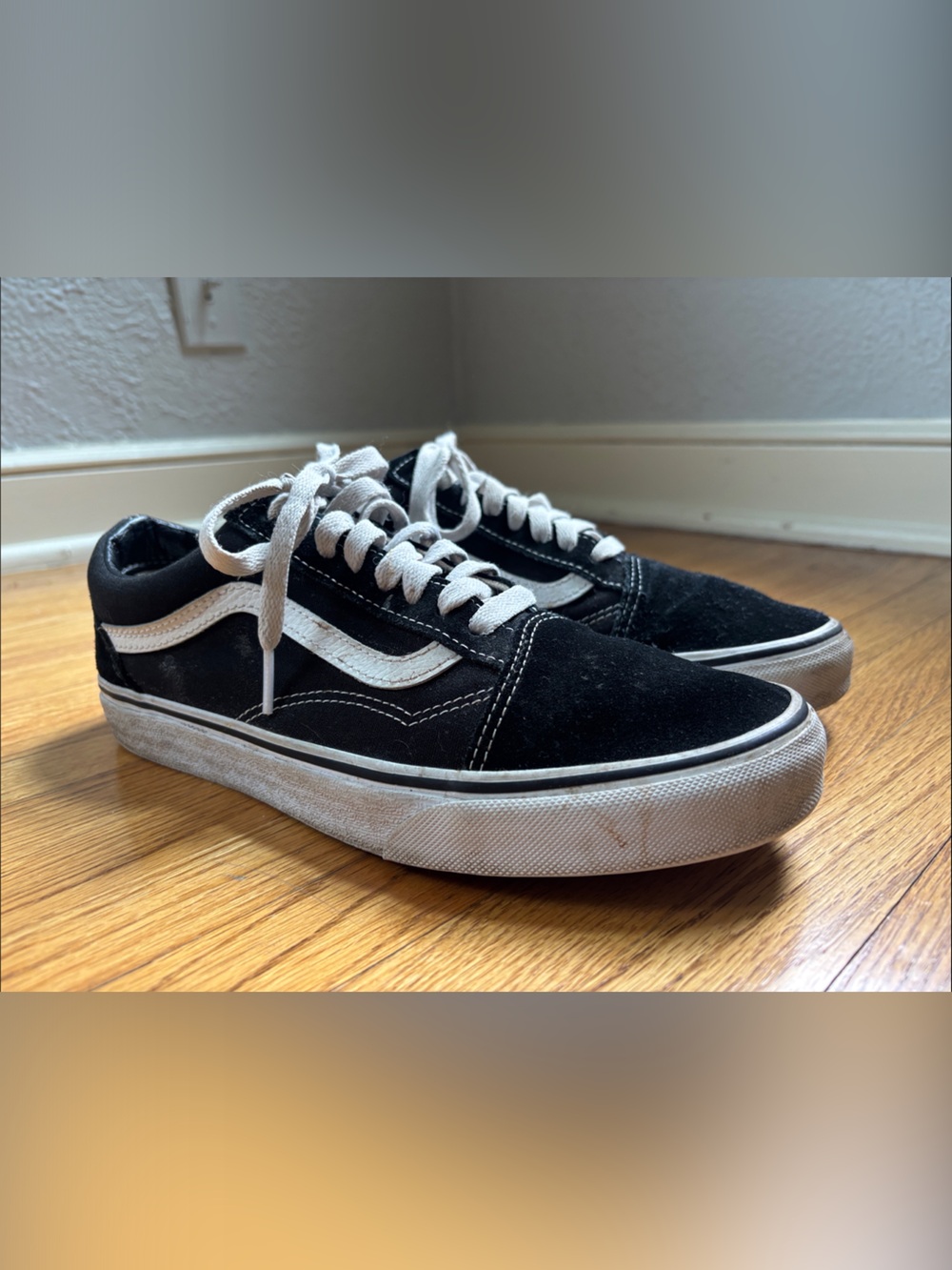 Vans Black & White Low-Top Skate Shoes